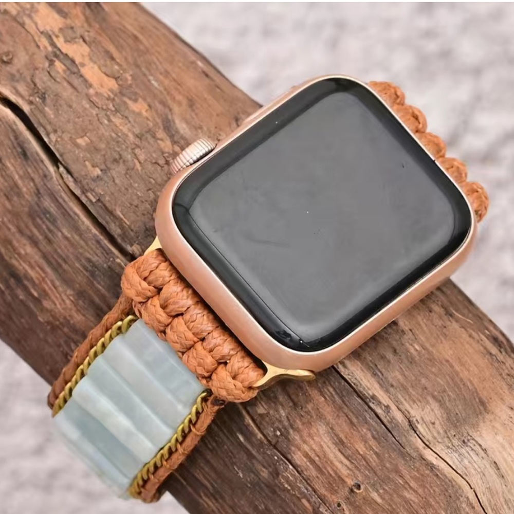 Modern Boho Apple Watch in White Pine